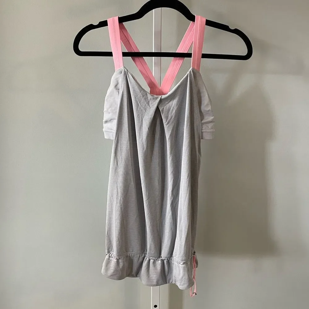 Lululemon Baby Pink & Gray Rest Less Racerback